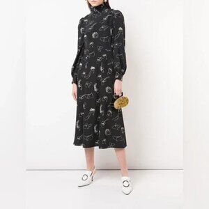 CO Novelty Silk Dress in Black